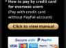 Credit Card Payment Manual for Overseas Users